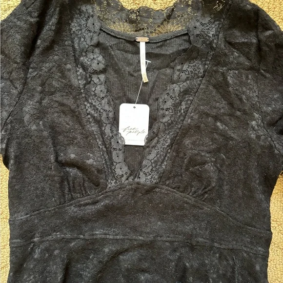 Free People Black Lace Detail Dress - Picture 3 of 4